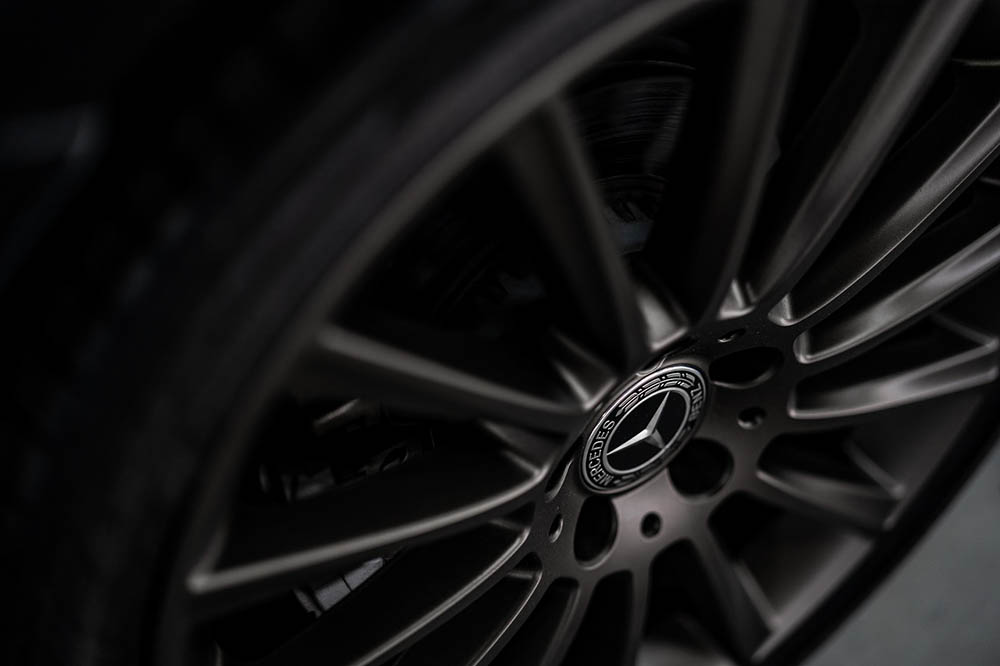 close up benz tires