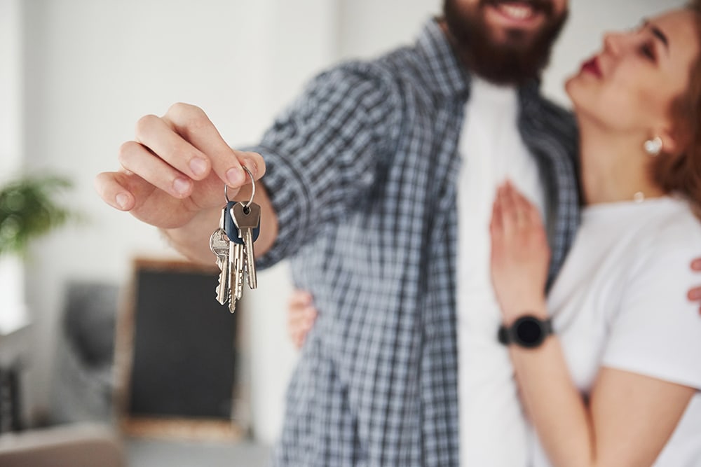 couple moving in their new home