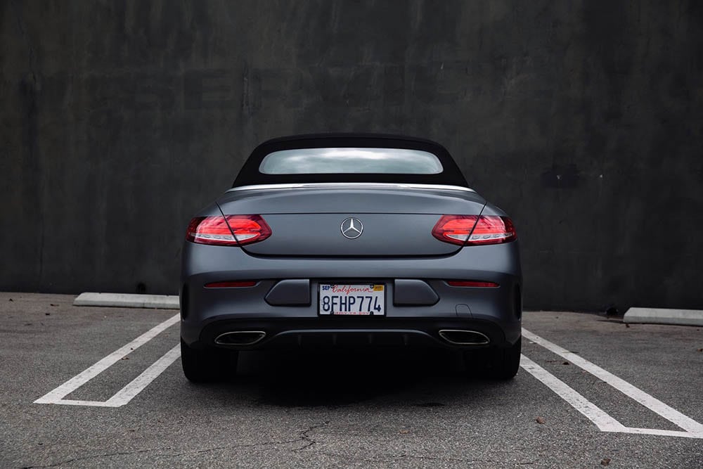 grey sedan with California plate