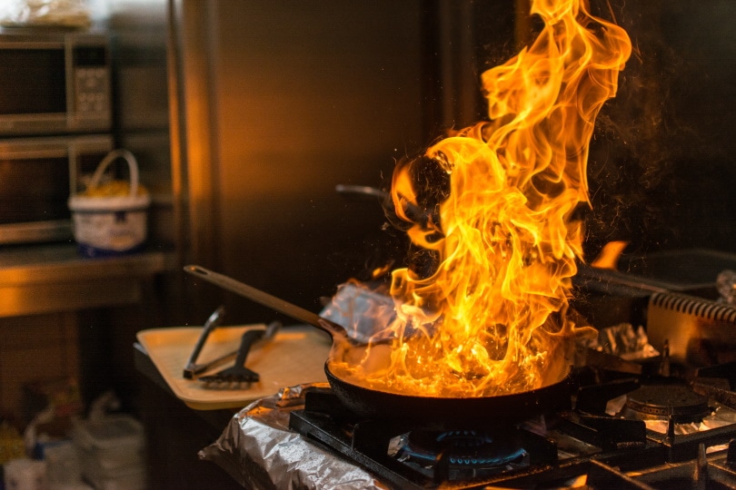 kitchen on fire