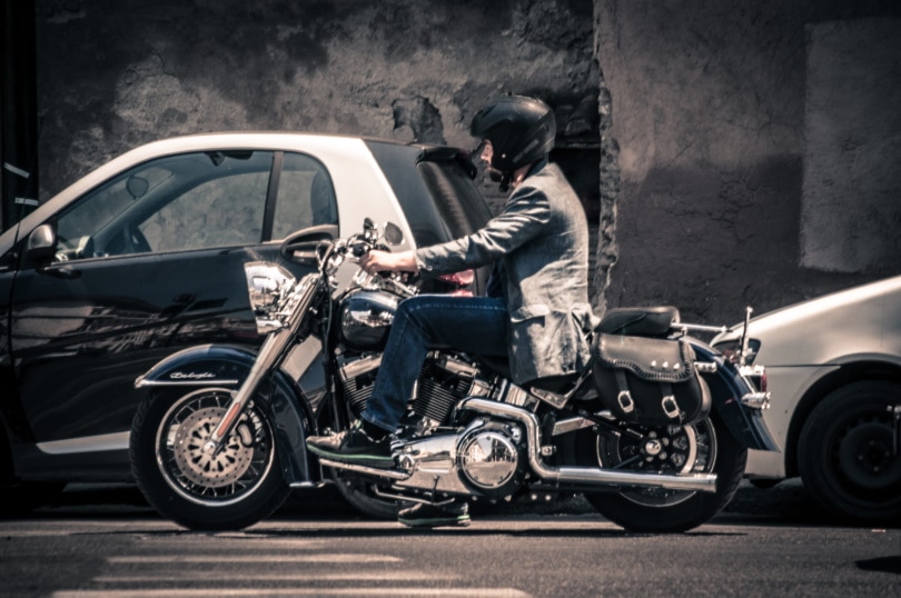 man riding on a motorcycle