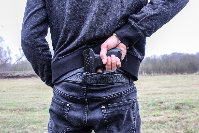 man with weapon
