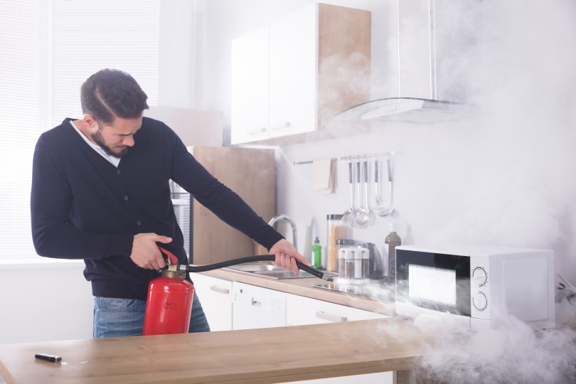 microwave oven burning