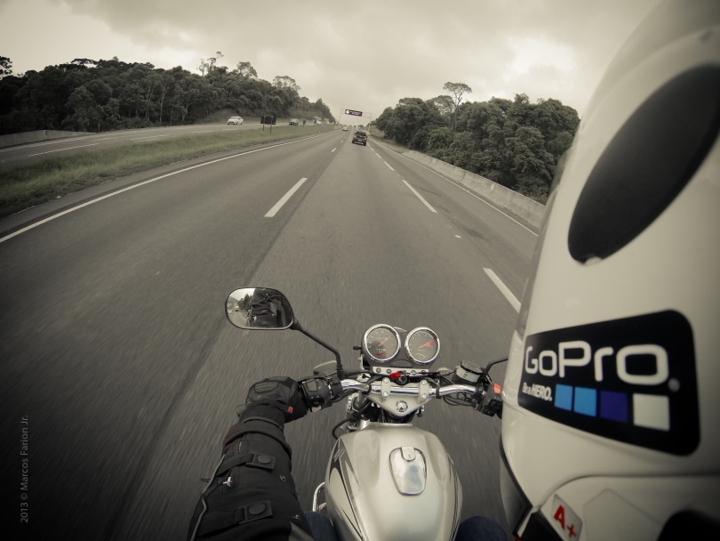 motorcycle rider travelling on the road
