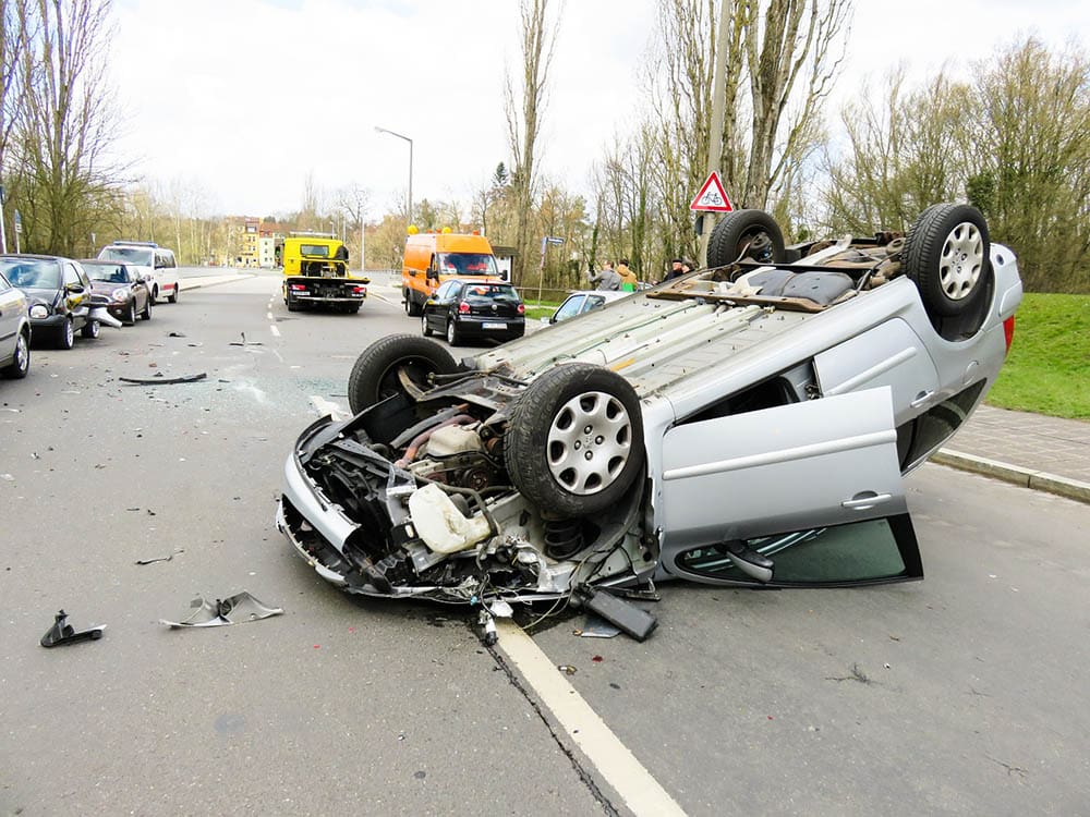 silver car accident