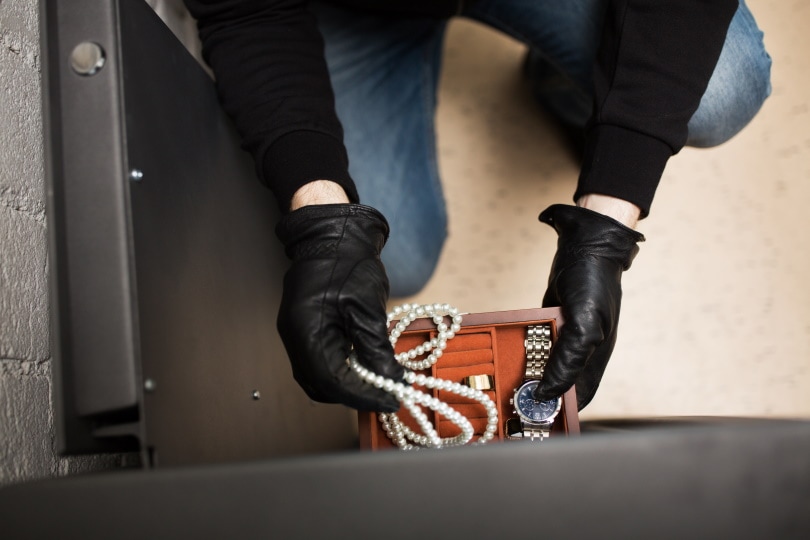 a burglar getting jewelries from home