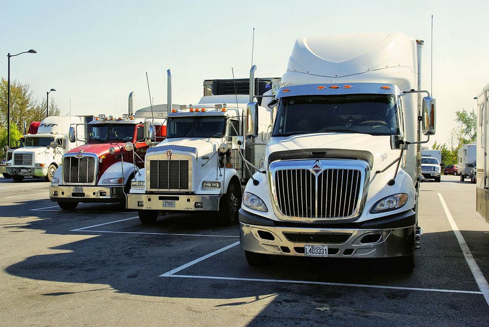 trucks parked