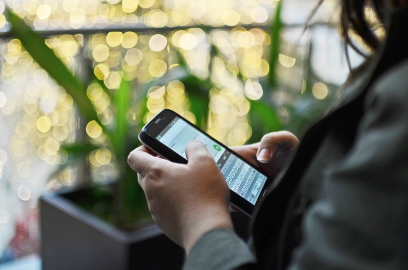 woman texting on cellphone