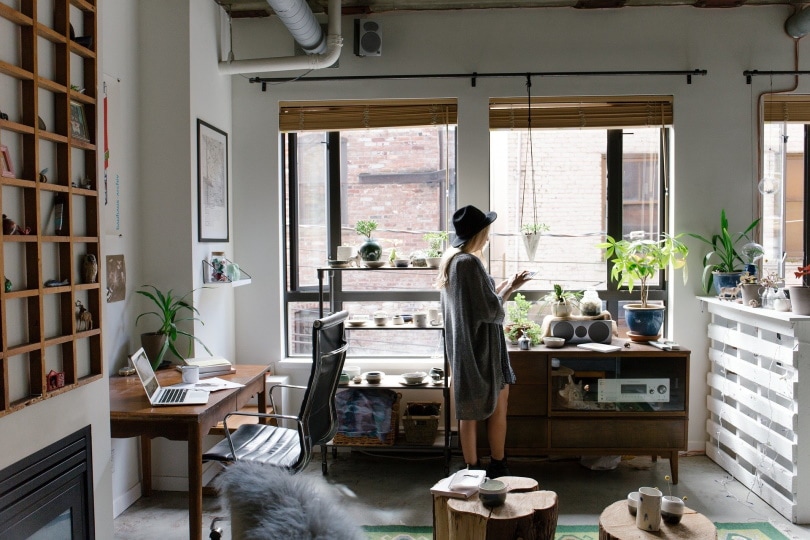 woman working from home