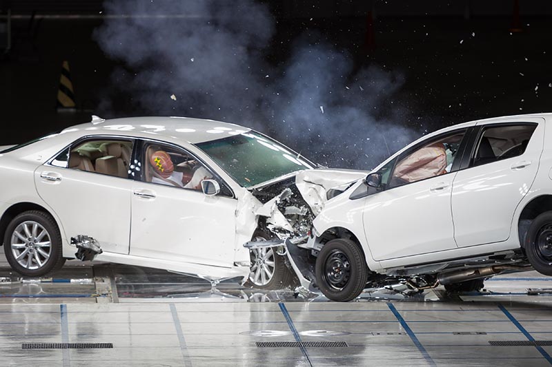 Front End or head on Collision during a Crash Test