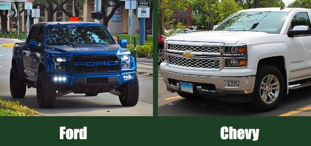 Vhevy vs ford truck side by side