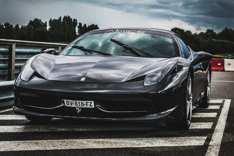 black ferrari car