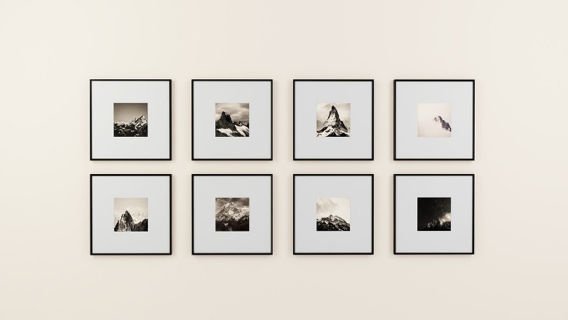 black frames on wall
