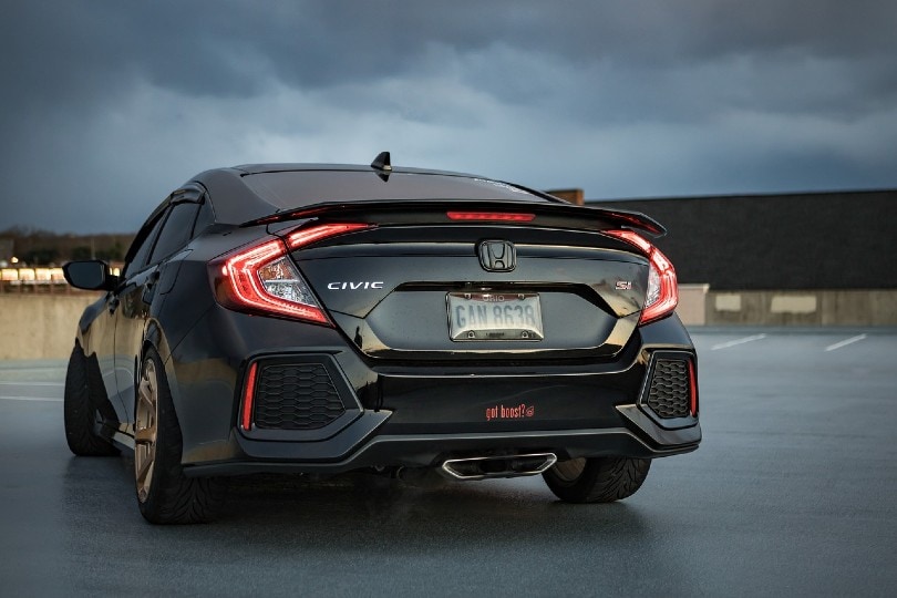black honda civic parked