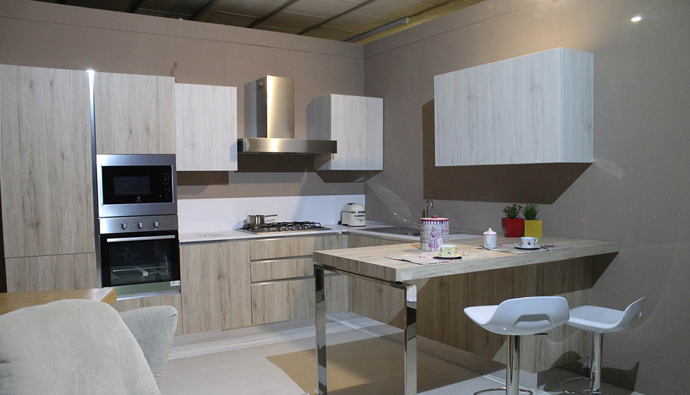 bleached wood kitchen interior