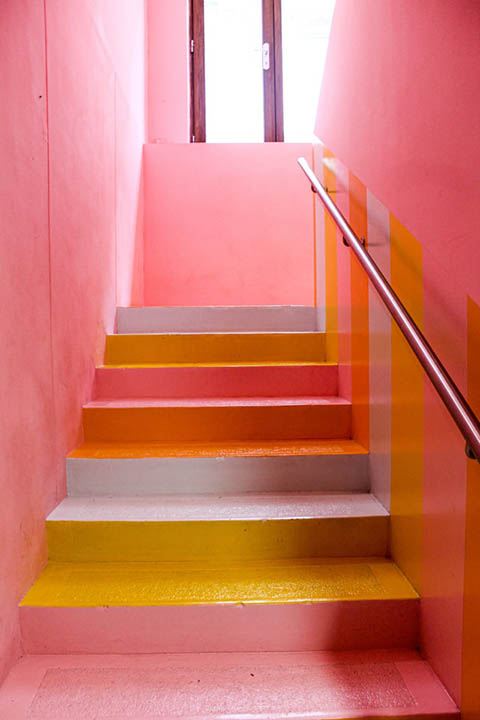 bright colored staircase