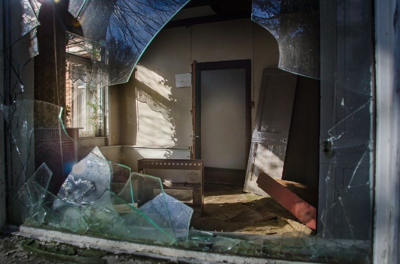 broken glass window