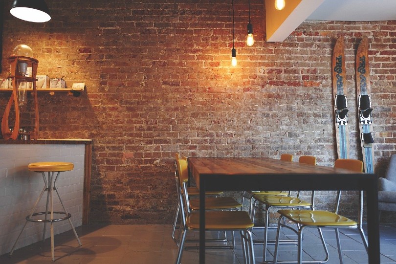 cafe with brick walls