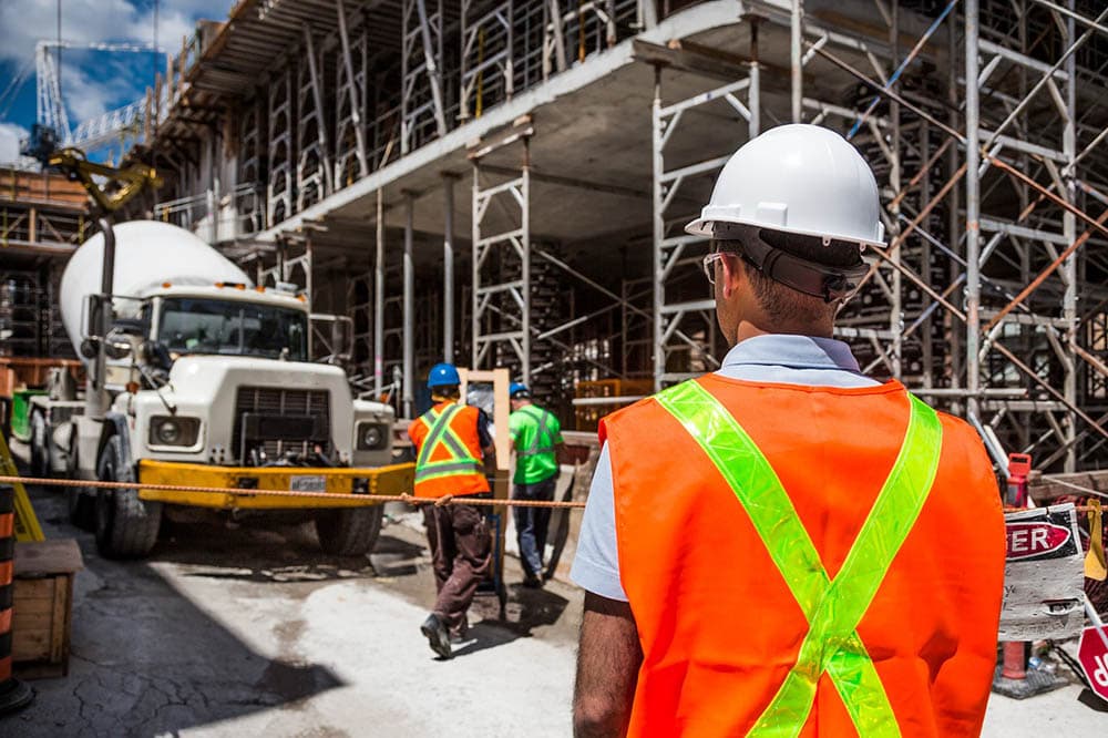 construction workers on site