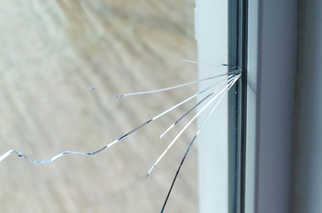crack on window glass