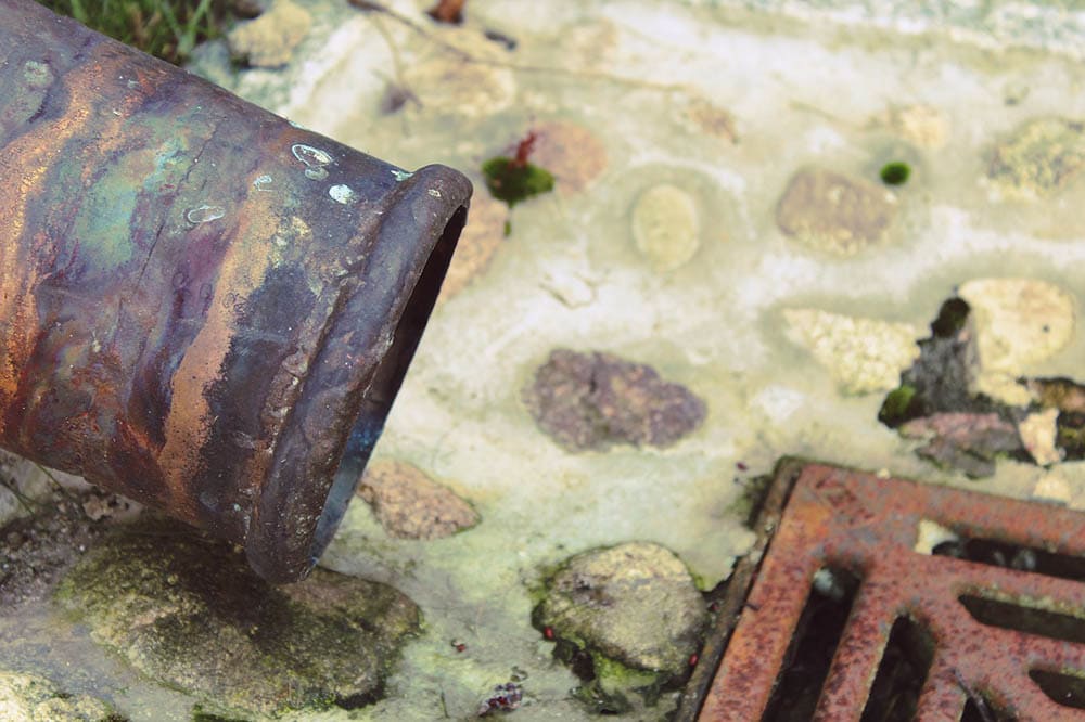 drainpipe close up