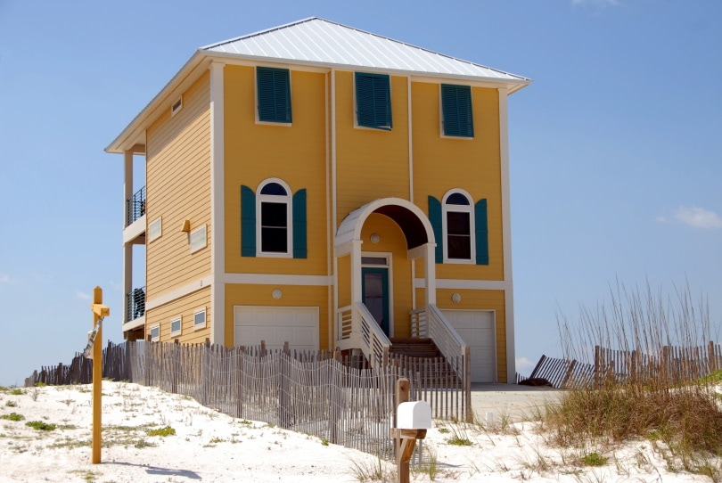 house with yellow paint