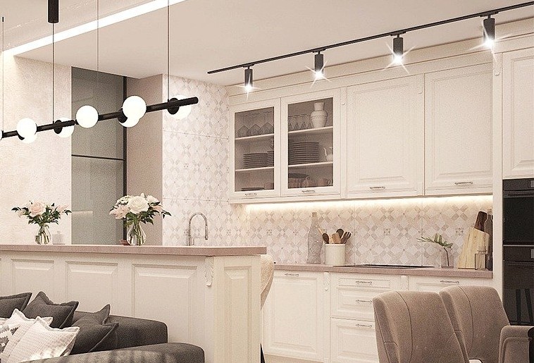 kitchen backsplash with ornate design