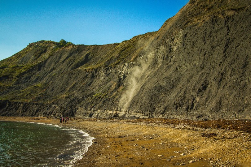 landslide by the beach