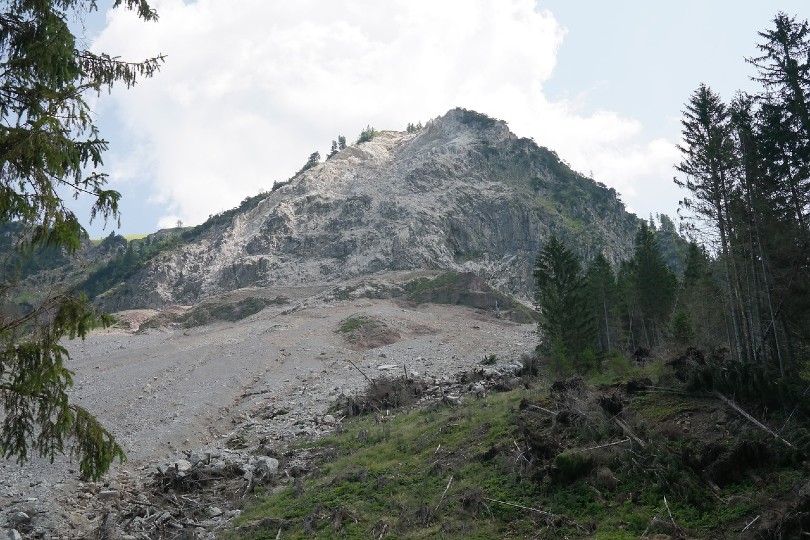 landslide on the mountains