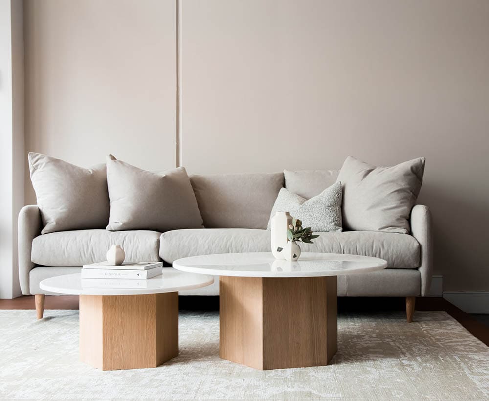 living room with brown interior