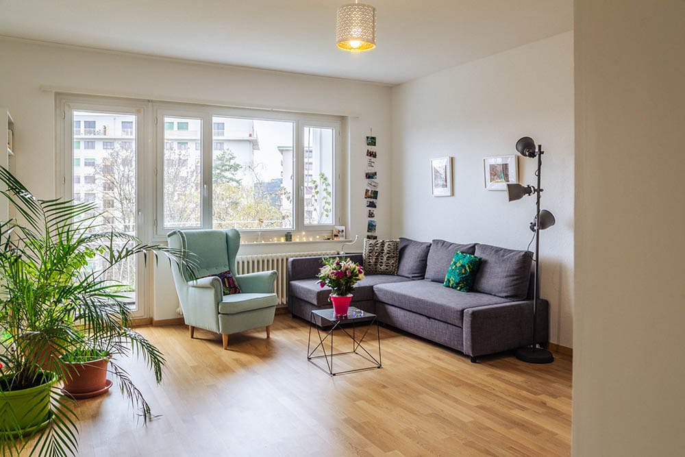 living room with natural interior