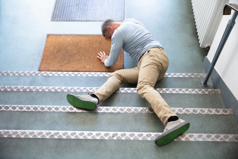 man falldown from stair