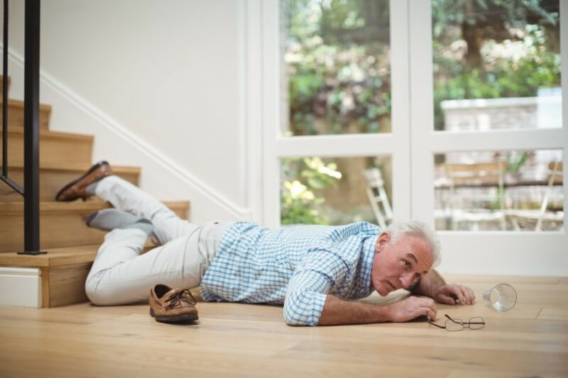 old man fallen down from stairs