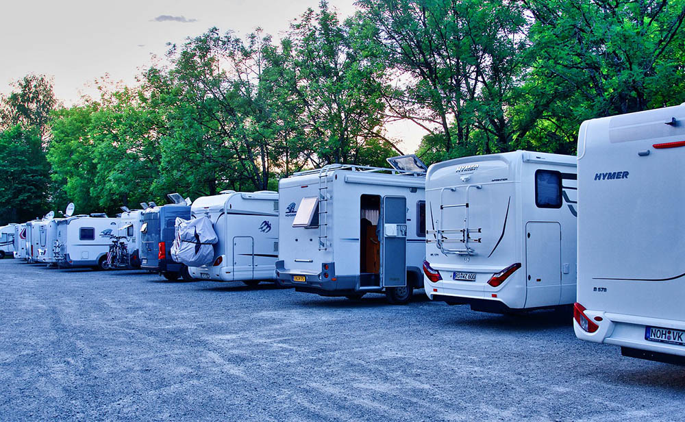 parked motorhomes