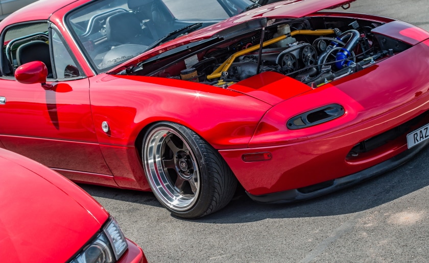 red mazda car