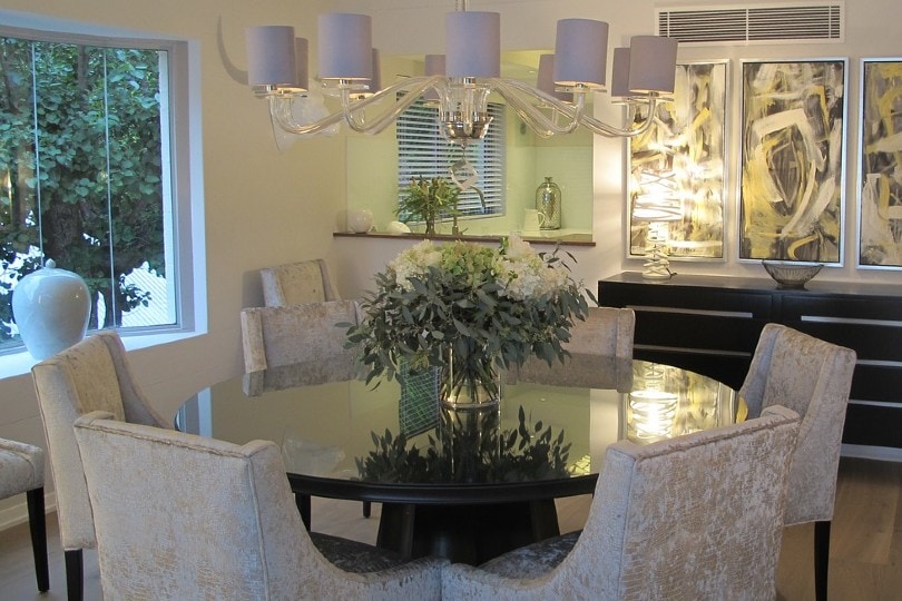 round dining table in a cozy home