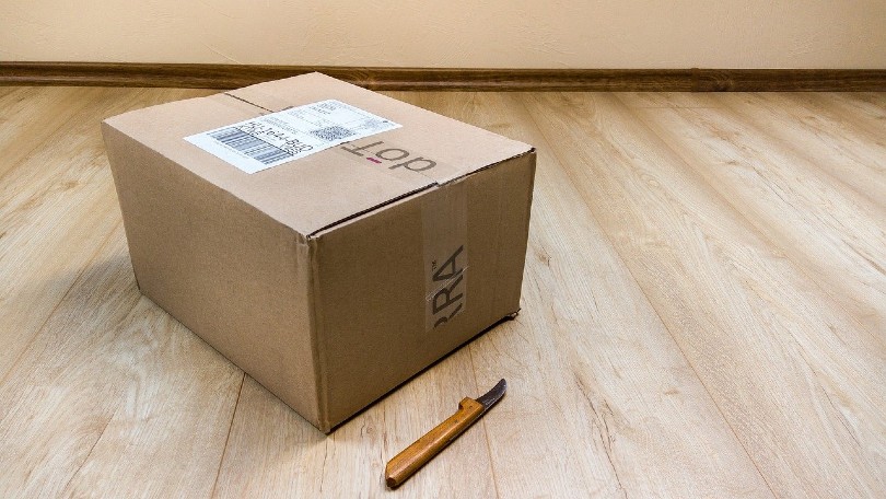 sealed package on the floor