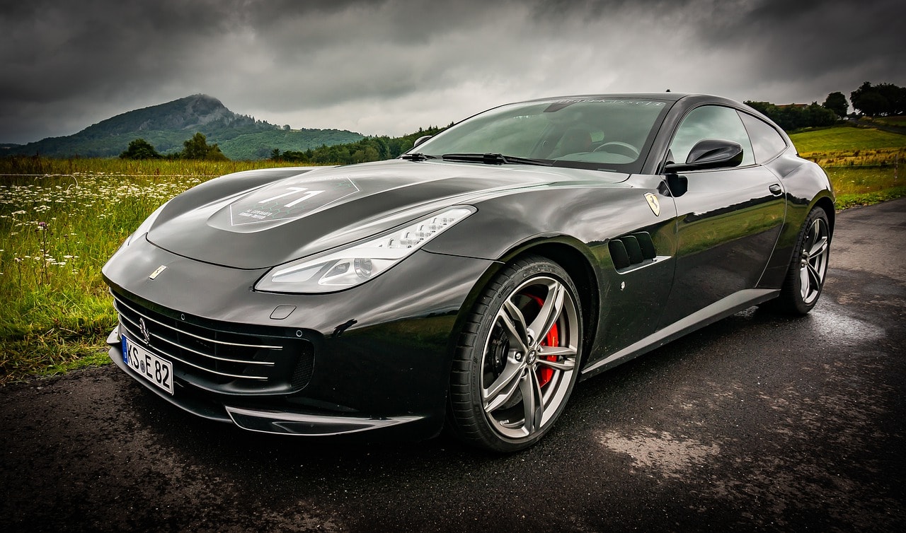 sparkling black ferrari