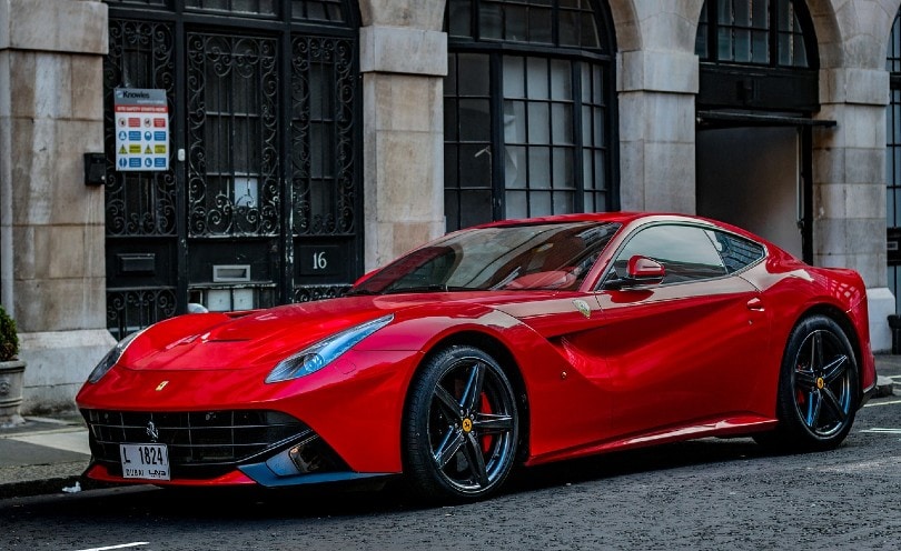 sparkling red ferrari