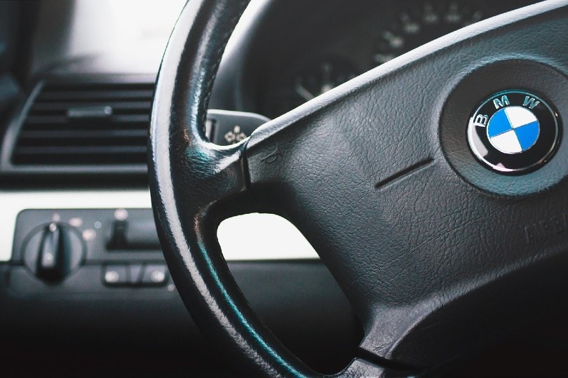 steering wheel of a bmw car