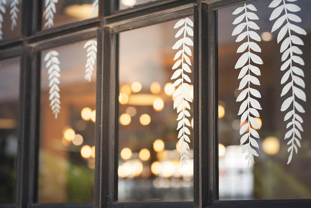 window with vinyl decals