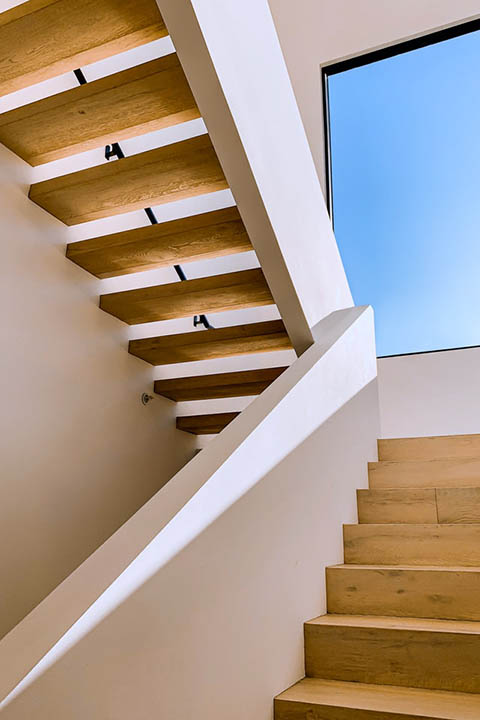 wood modern staircase