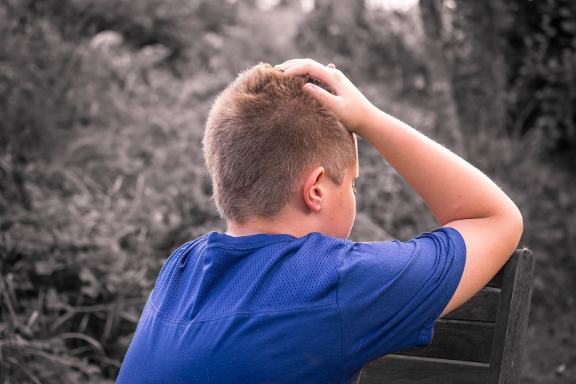 young boy having pain