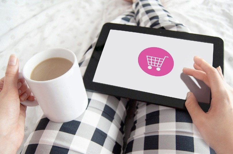 young woman shopping online