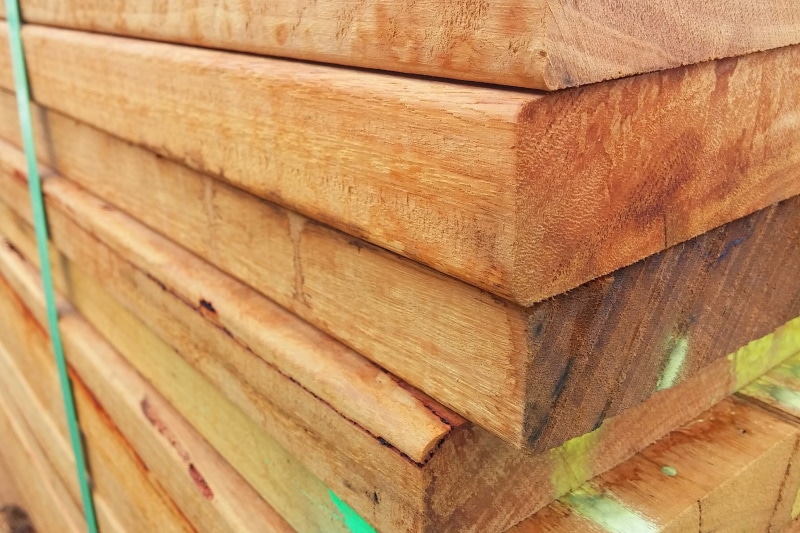 A stack of cherry wood tied up