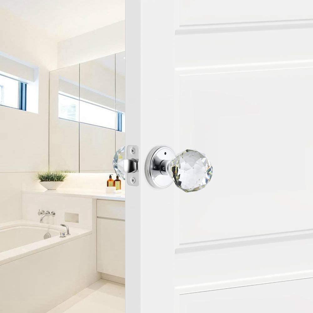 CLCTK Crystal Glass Door Knob Round