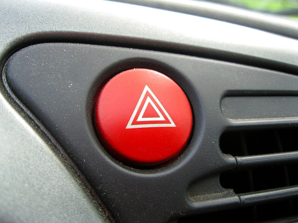 Hazard warning flasher button