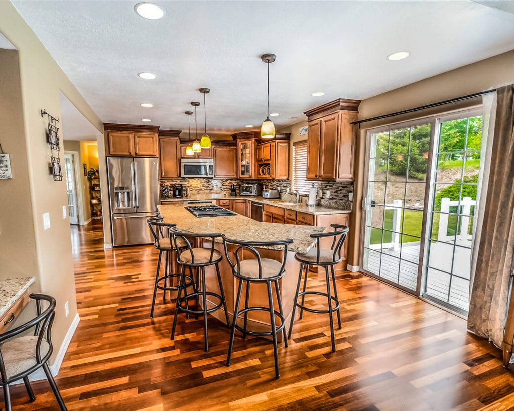 Seats around kitchen island