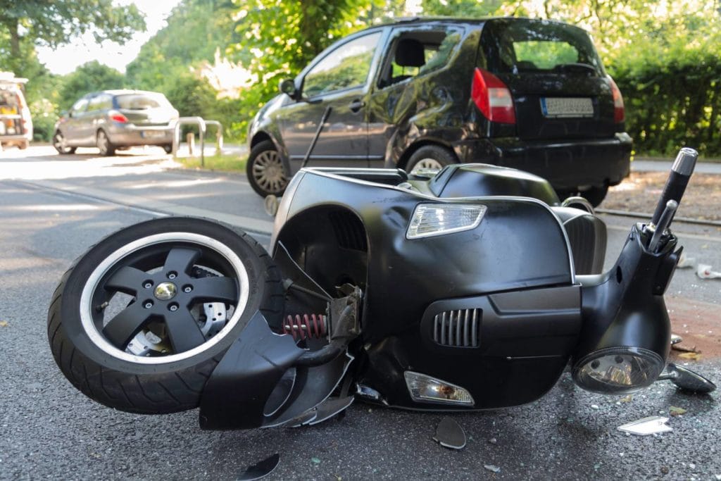 Moped Accident close up