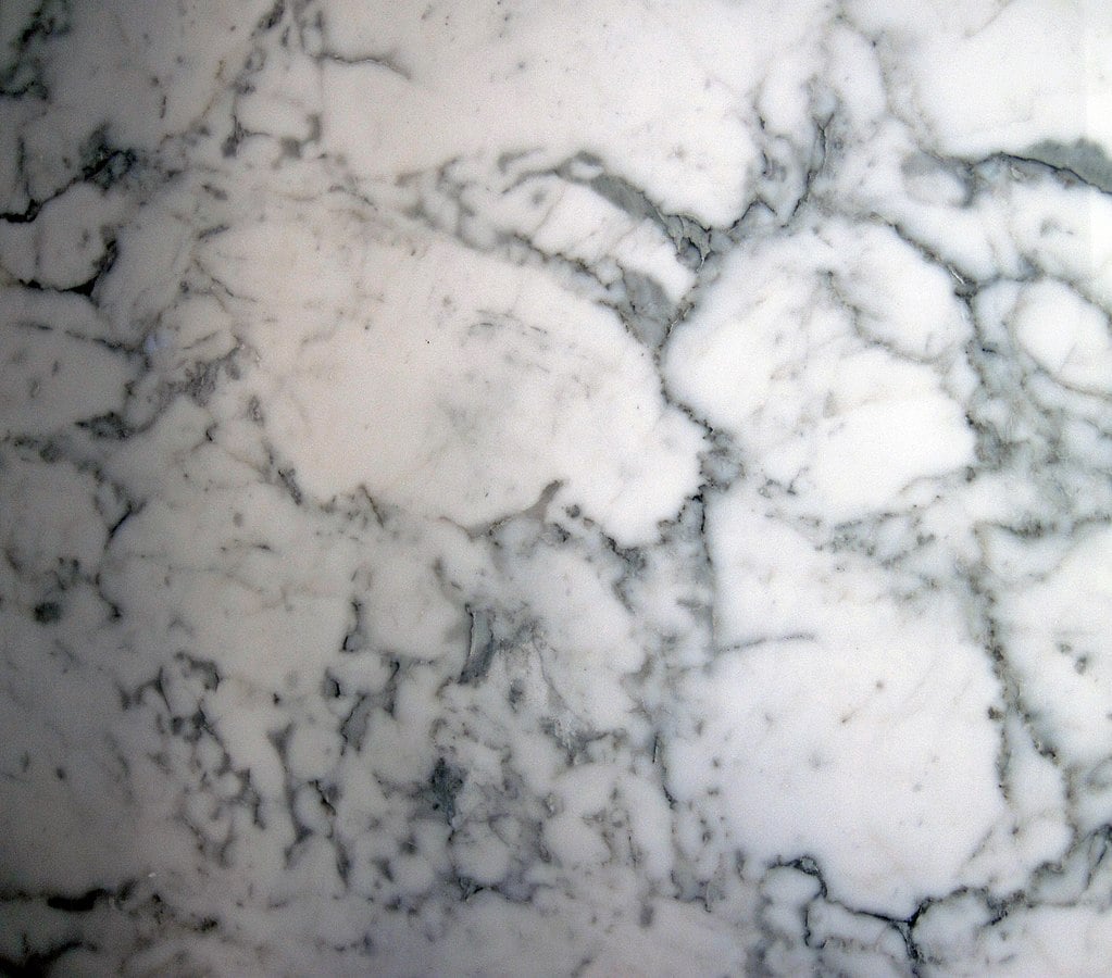Statuarietto White Marble (Apuan Marble Formation, Tertiary metamorphism of Jurassic limestones; Carrara region, Italy) 3 (40899048665)
